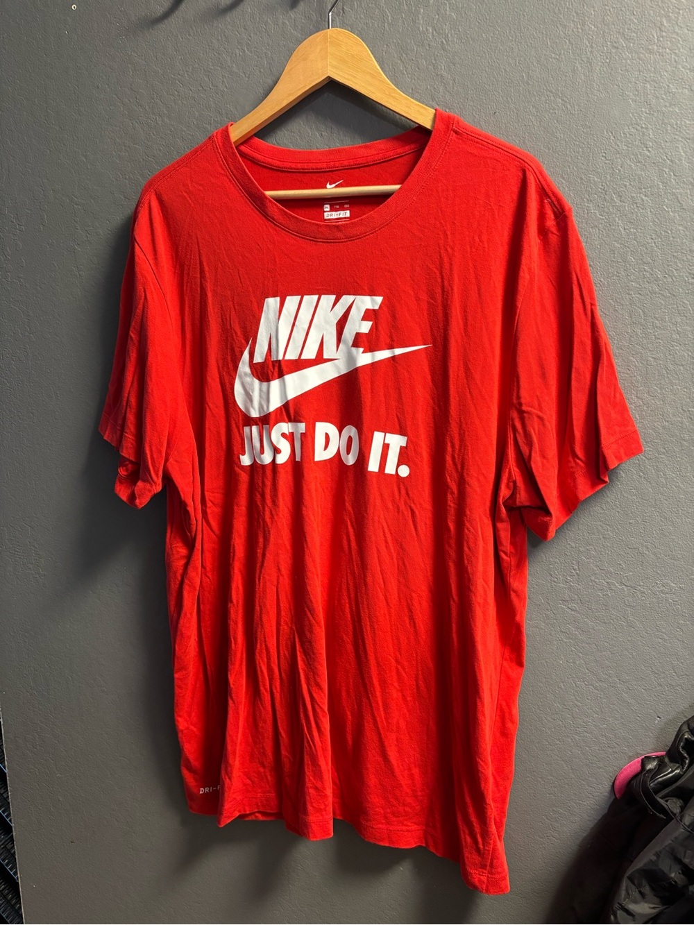 Nike Shirt Mens Adult Medium Red Logo Athletic Just Do It xxl Outdoors Casual